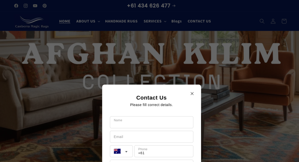 Magic Rugs Australia Website Screenshot
