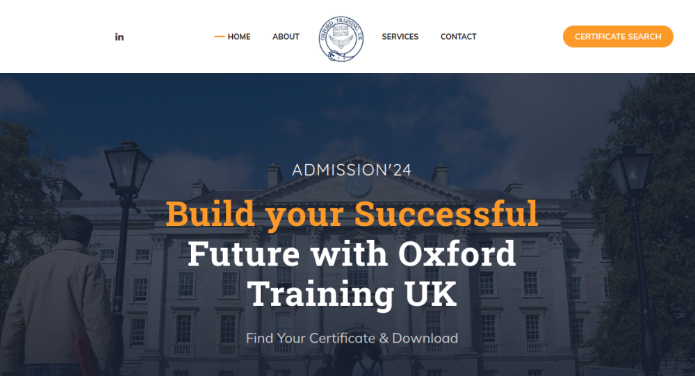 Oxford Training UK Website Screenshot