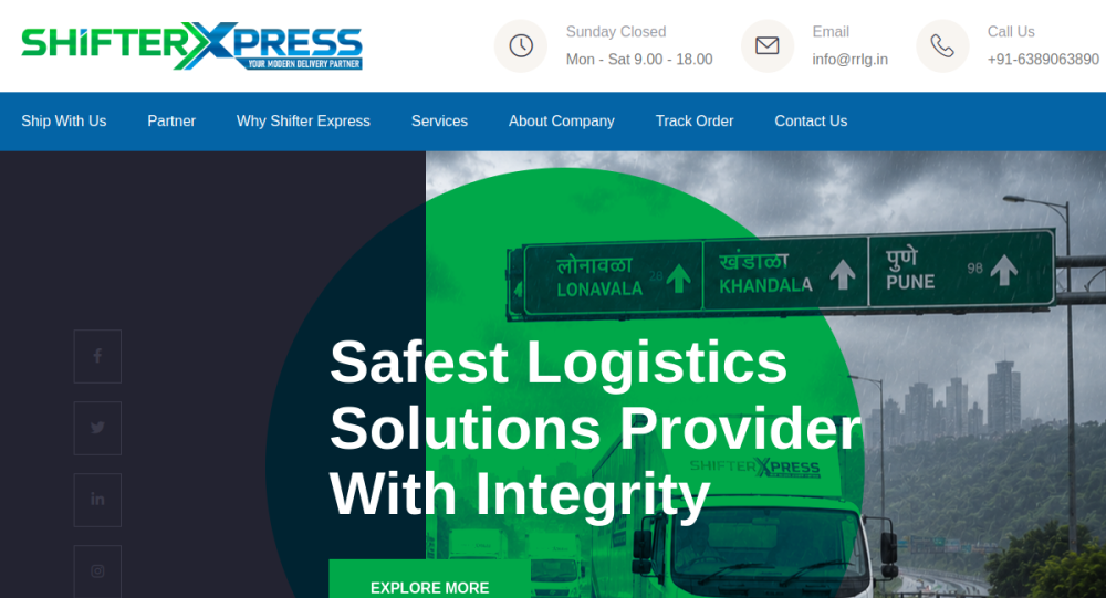 RRLG Transport Platform Website Screenshot
